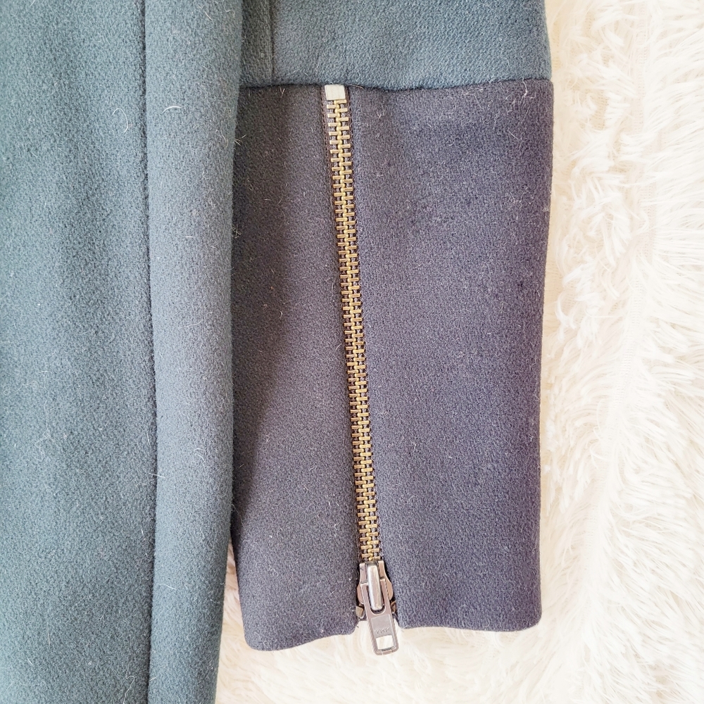 Madewell City Grid Asymmetrical Zip Wool Coat - Picture 7 of 8